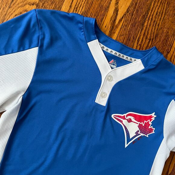 Toronto Blue Jays Majestic Cool Base Jersey Shirt MLB Logo Size Small - Picture 2 of 8